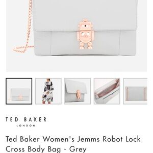 Ted Baker Jemms white with rose gold clasp cross body purse.
